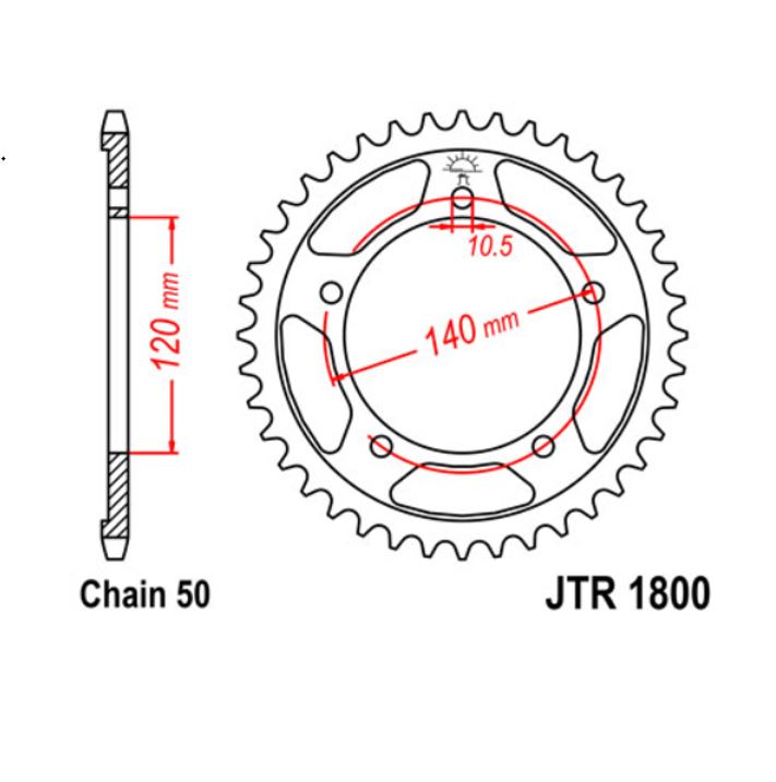 JT Sprocket Rear JTR1800 42T