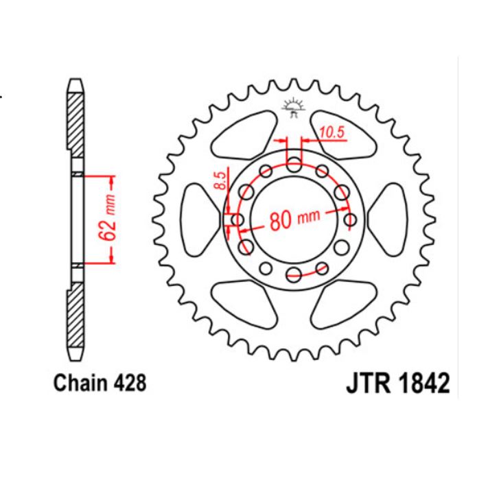 JT Sprocket Rear JTR1842 52T