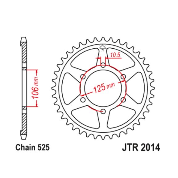 JT Sprocket Rear JTR2014 44T