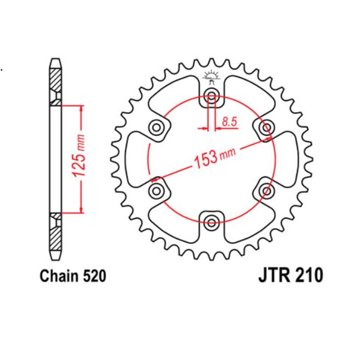 JT Sprocket Rear JTR210 50T