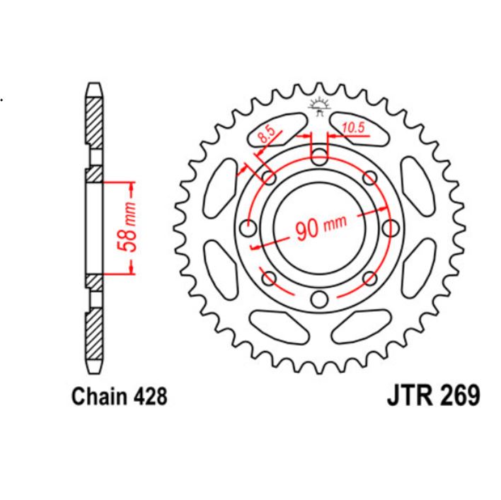 JT Sprocket Rear JTR269 39T