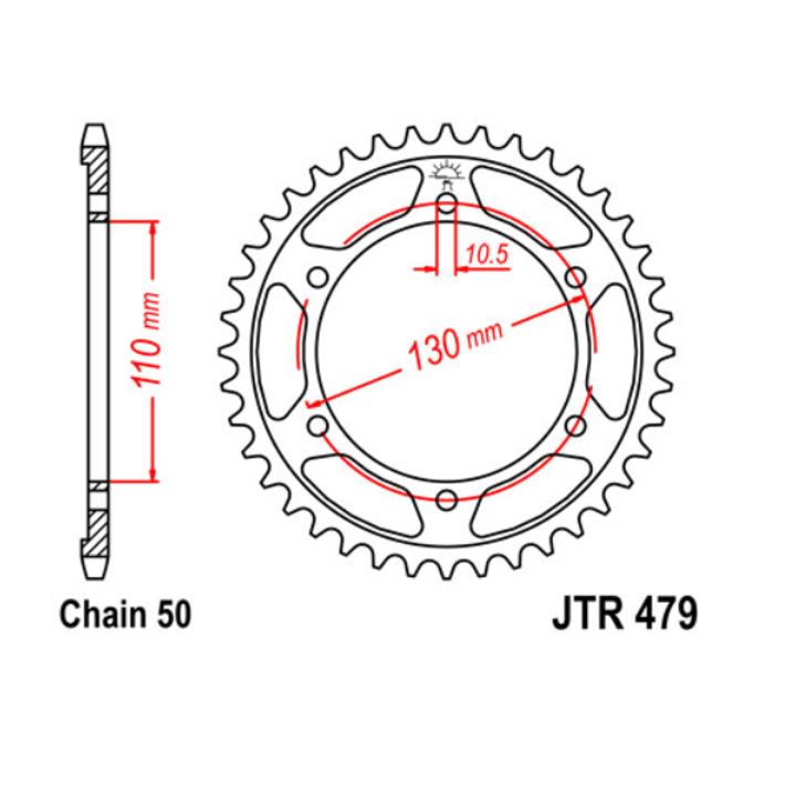 JT Sprocket Rear JTR479 43T