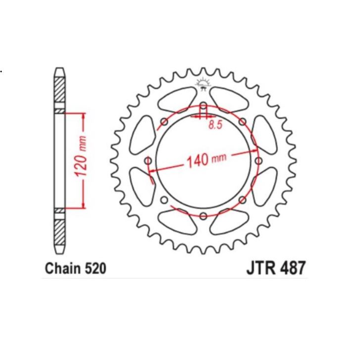 JT Sprocket Rear JTR487 43T
