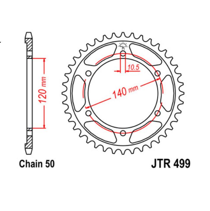 JT Sprocket Rear JTR499 49T