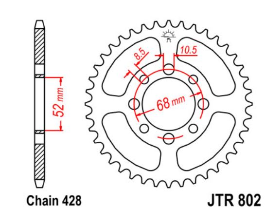 JT Sprocket Rear JTR802 39T