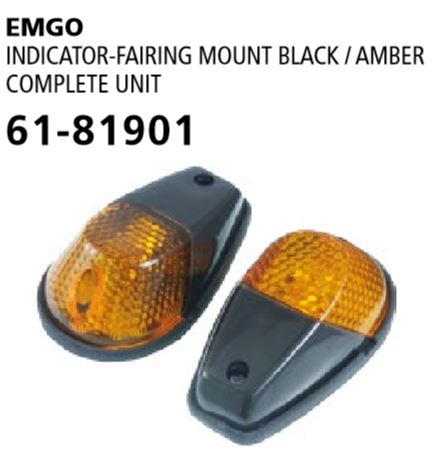 Emgo Indicator Flush Mount Black/Amber
