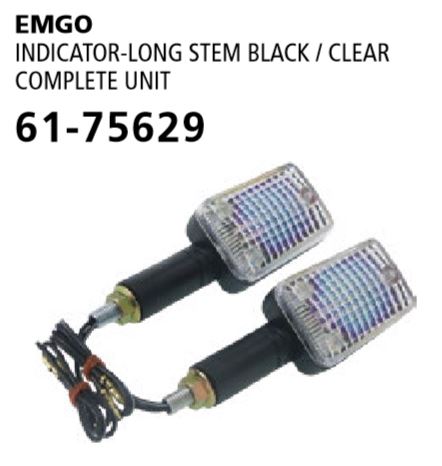 Emgo Indicator Long Stem Black/Clear