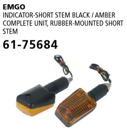 Emgo Indicator Mini Rubber Stem Black/Amber