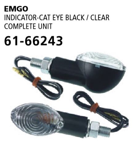 Emgo Indicator Mini Stem Cat Eye Black/Clear