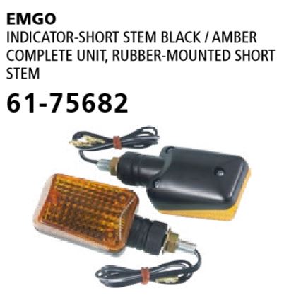 Emgo Indicator Short Stem Black/Amber