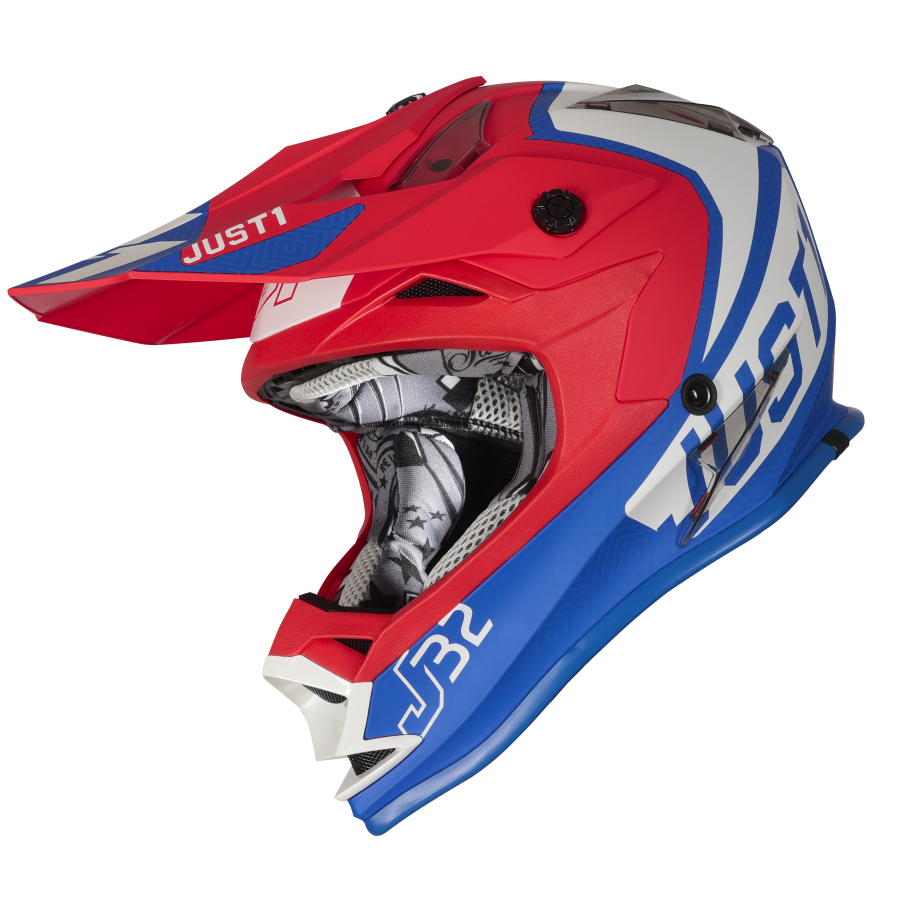 Just1 J32 Vertigo Youth MX Helmet Blue/White/Red