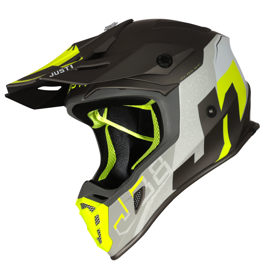 Just1 J38 Korner MX Helmet Fluo Yellow/Titanium