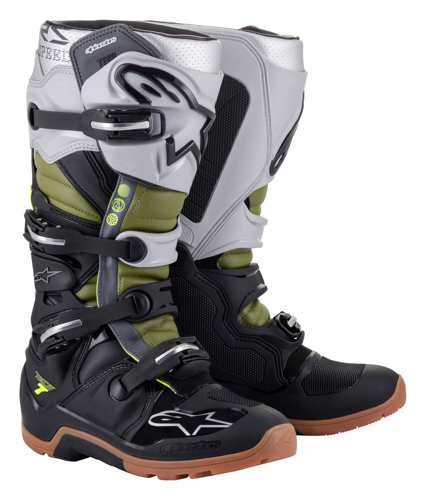 Alpinestars Tech 7 Enduro Boots Black/Silver/Military Green