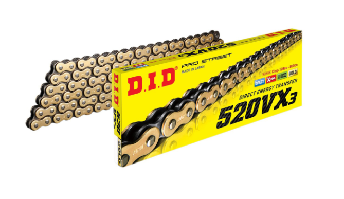 DID Chain 520 120L VX3 X-Ring ZB Rivet Gold/Black