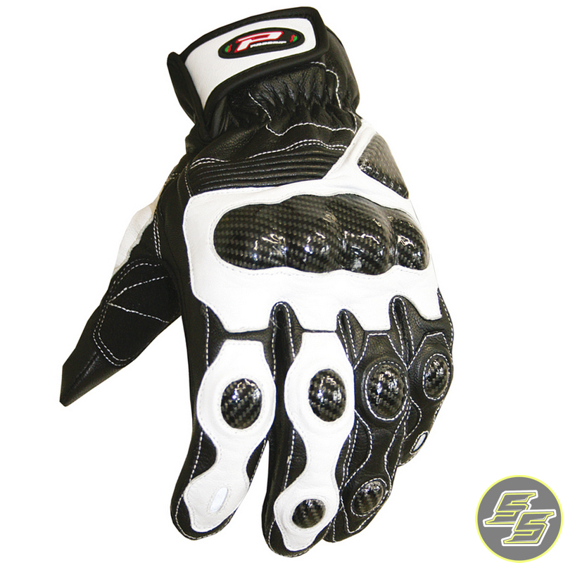 Progrip Short Glove Motard Black/White