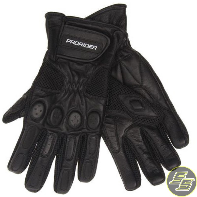 Prorider Road Glove Leather/Perforated Textile Black