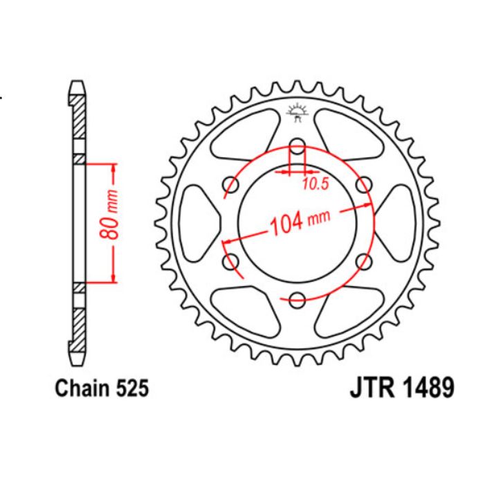 JT Sprocket Rear JTR1489 43T