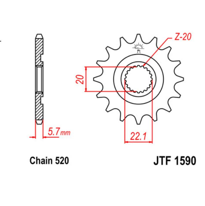 JT Sprocket Front JTF1590 12T