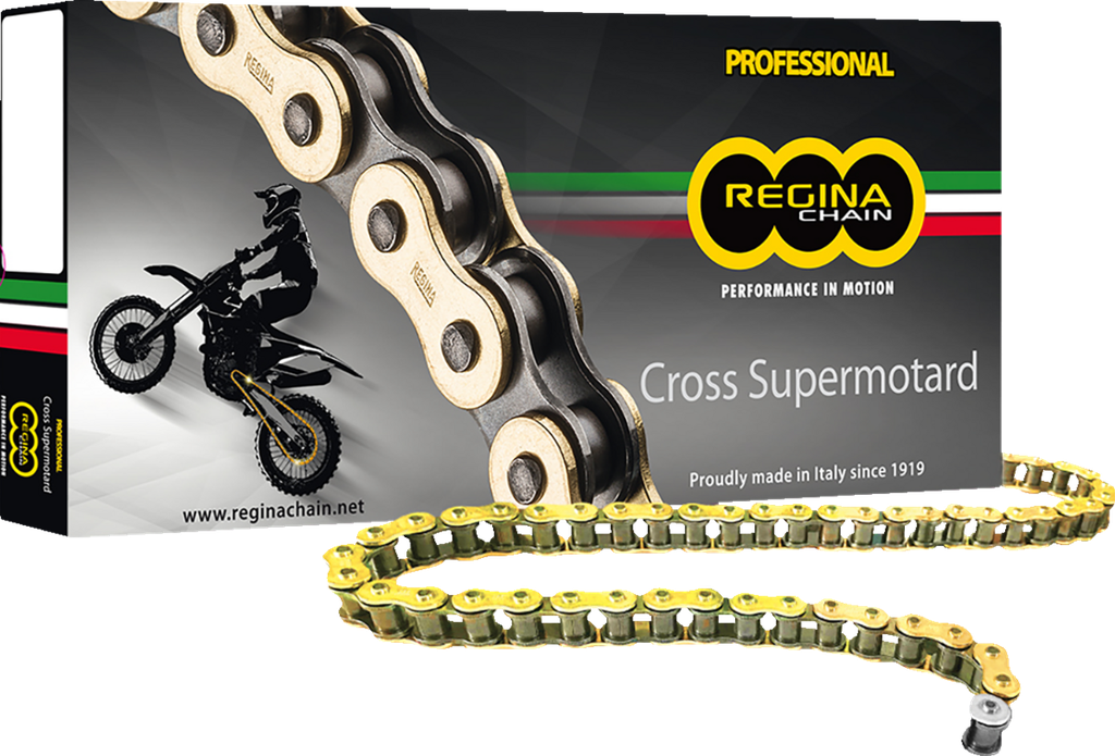 Regina Chain 520 RX3 120L Std Gold Cross Supermotard