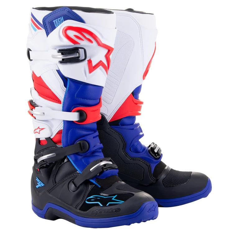 Alpinestars Tech 7 MX Boots Black/Dark Blue/Red/White