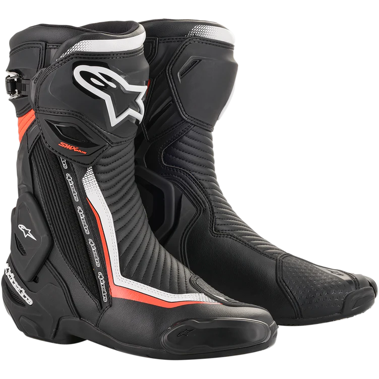 Alpinestars SMX Plus V2 Boots Black/White/Red Flo