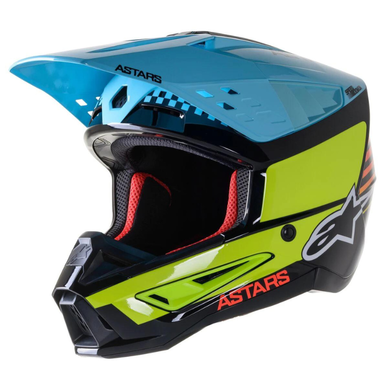 Alpinestars SM5 Speed MX Helmet Black/Yellow/Light Blue