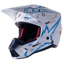 Alpinestars SM5 Action MX Helmet White/Cyan/Dark Blue