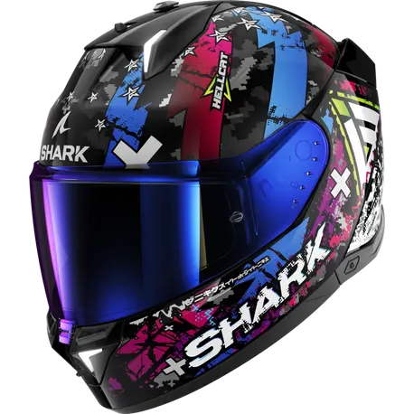 Shark Skwal i3 Full Face Helmet Hellcat KUB Black/Blue w Blue Visor