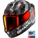 Shark Skwal i3 Full Face Helmet Hellcat KUR Matt Black/Grey/Red w Red Visor