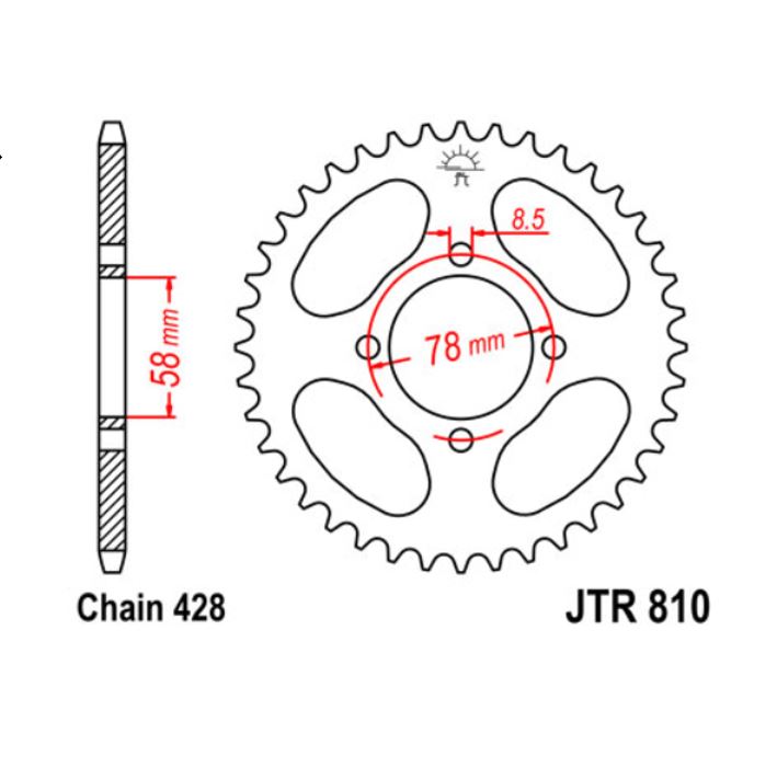 Chiaravalli Sprocket Rear CHT810 43T