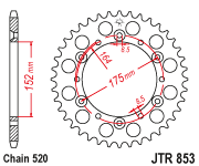 JT Sprocket Rear JTR853 49T