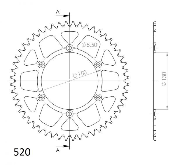 Supersprox Aluminium Rear Sprocket 48T Blue WR|YZ|F 125/250/450 '97-