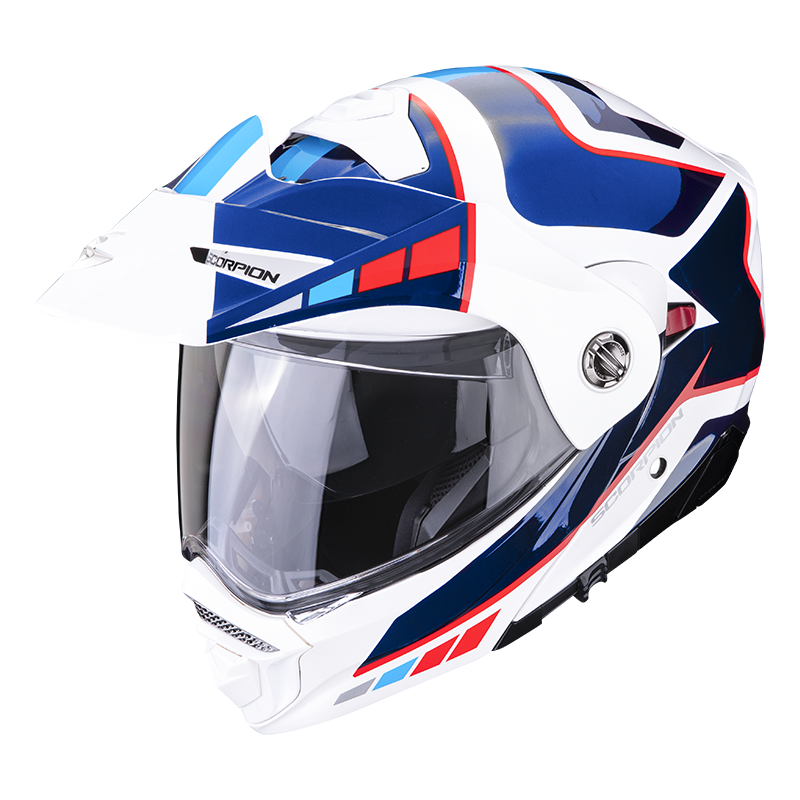 Scorpion EXO Flip Up ADV Helmet ADX2 Camino Red/White/Blue