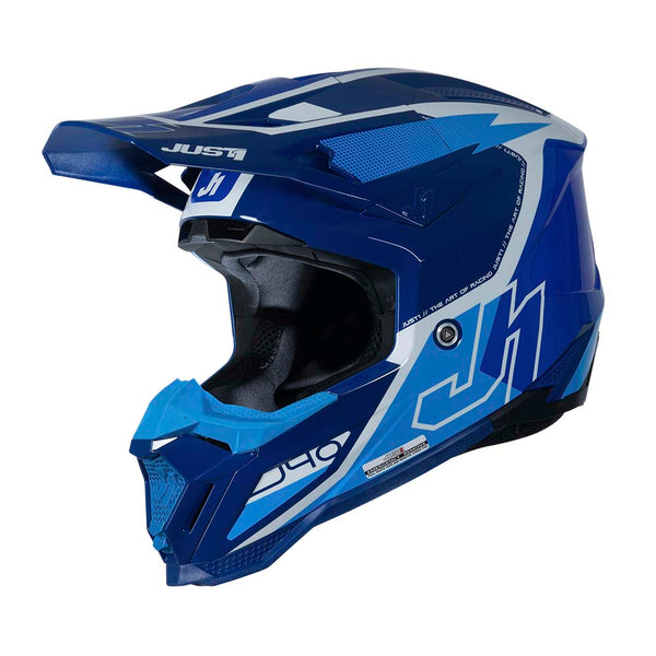 Just1 MX Helmet J40 Flash Gloss White/Blue