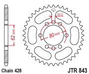 JT Sprocket Rear JTR843 45T