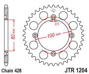 JT Sprocket Rear JTR1204 50T