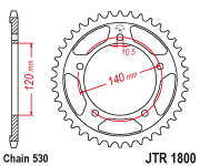 JT Sprocket Rear JTR1800 40T