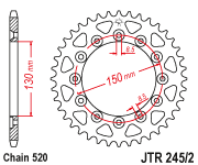 JT Sprocket Rear JTR245/2 44T