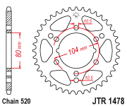 JT Sprocket Rear JTR1478 36T