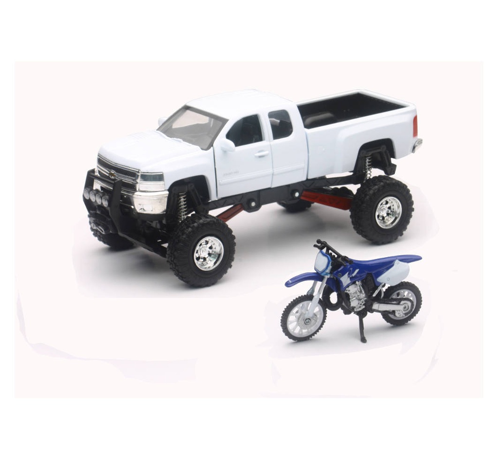 NewRay Chevrolet Silverado PickUp & Yamaha Offroad 1/32 Scale