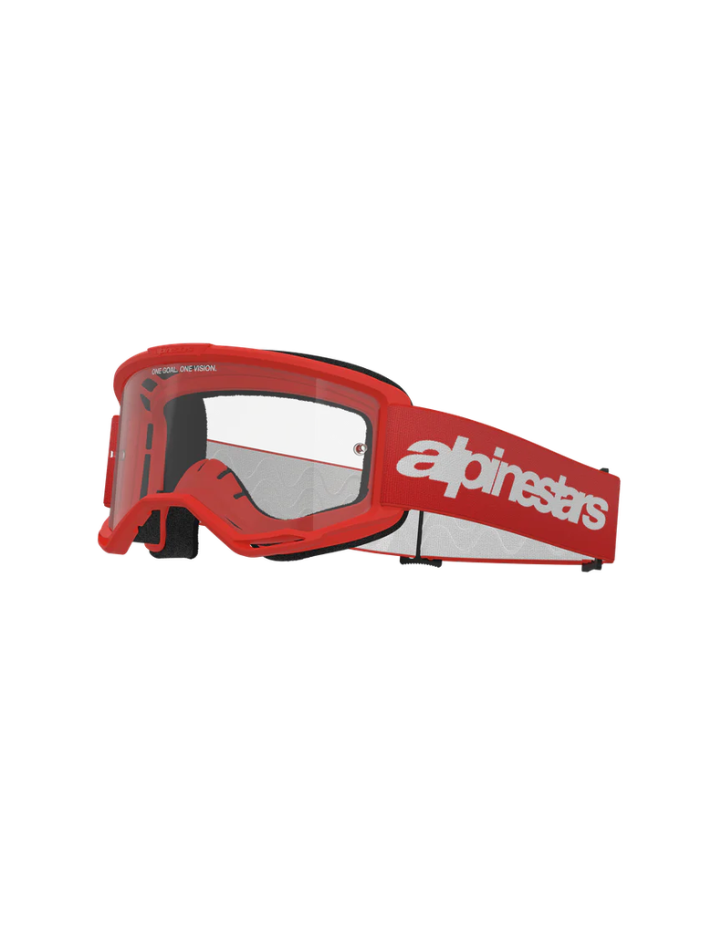 Alpinestars Vision 3 Wordmark MX Goggles Red Clear