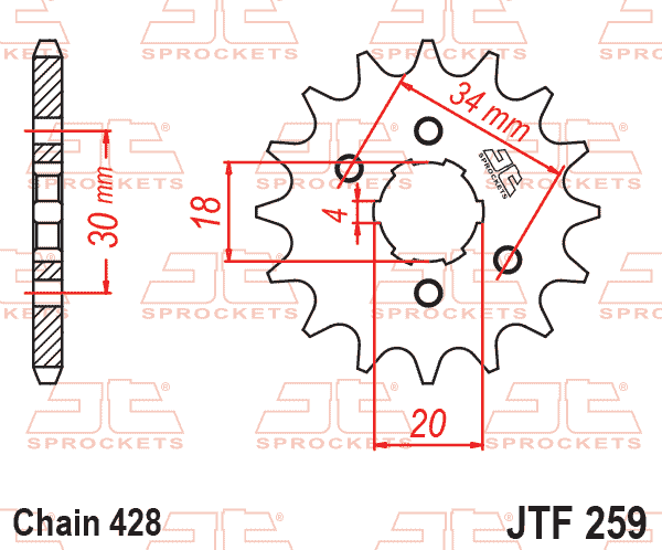 Motrix Front Sprocket 0259-16T