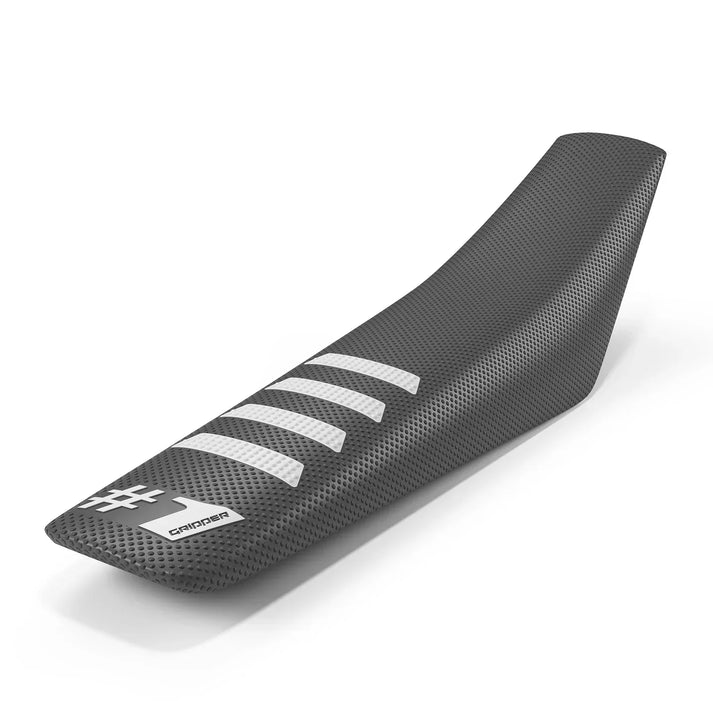 One Gripper Ribbed Seat Cover Dark Grey/WhIte