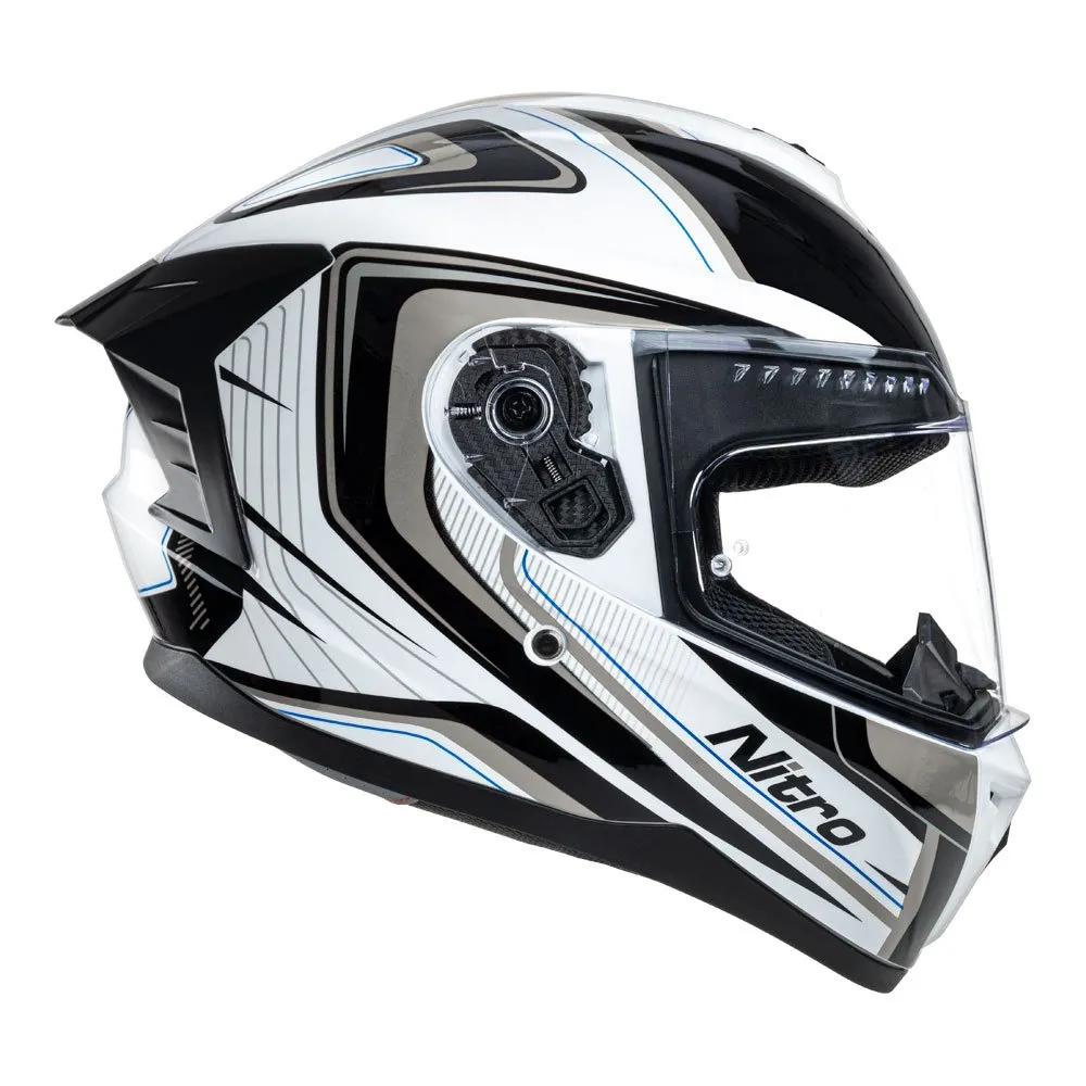 Nitro Helmet Full Face N700 Contour Black/White/Gun Metal