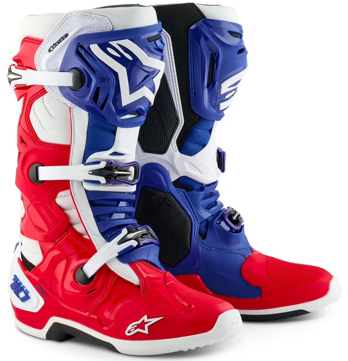 Alpinestars Tech 10 Boots Bright Red/ White/Blue
