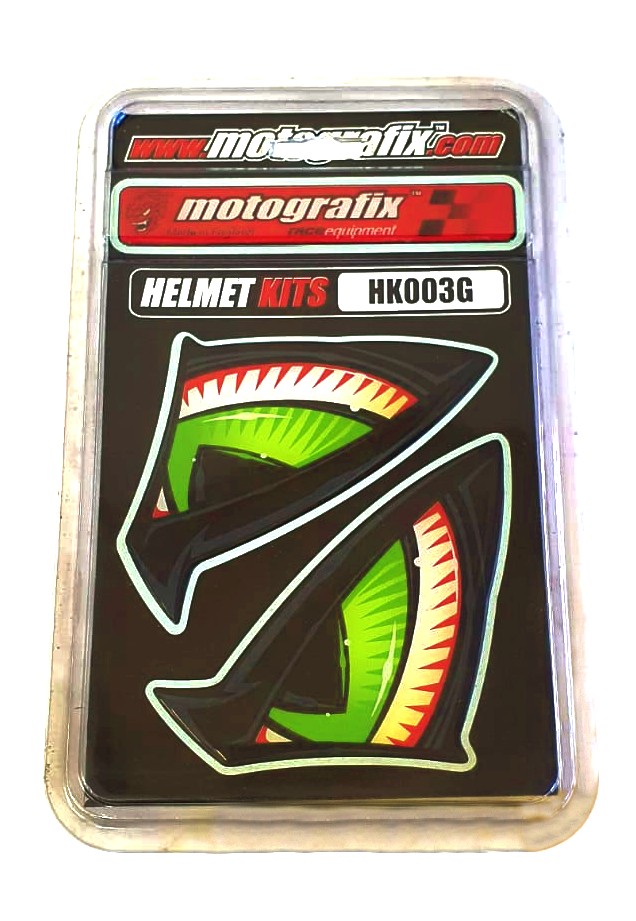 Motografix Helmet Eyes Green