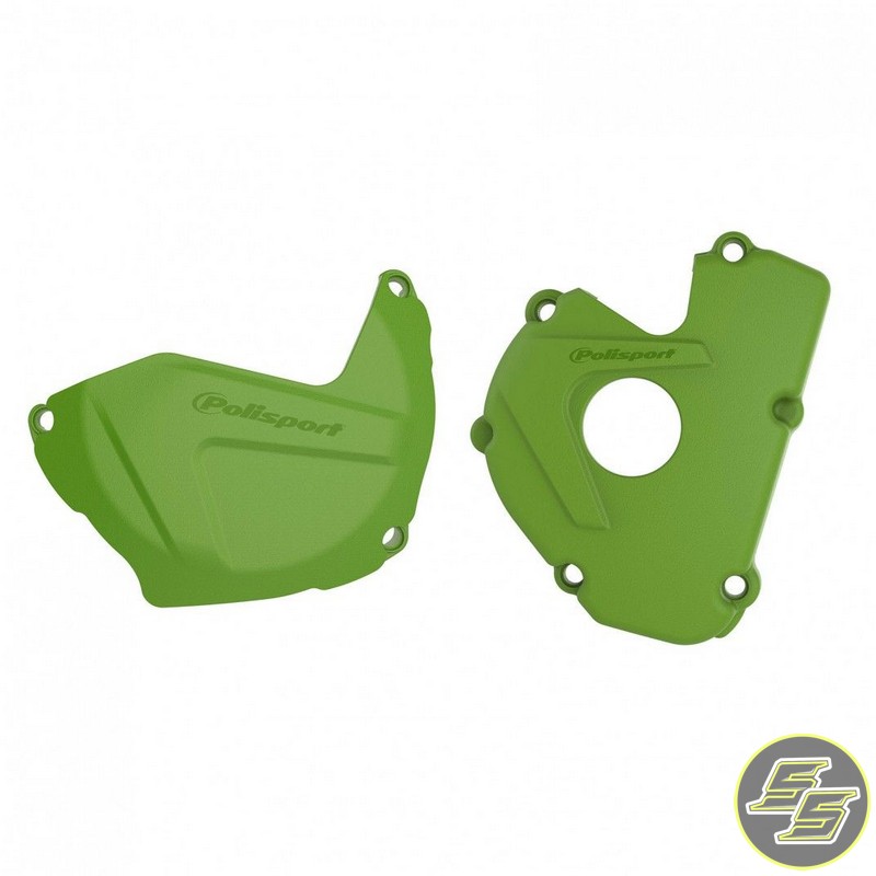 Polisport Clutch & Ignition Cover Protector Kit Kawasaki KX250F '17-21 Green