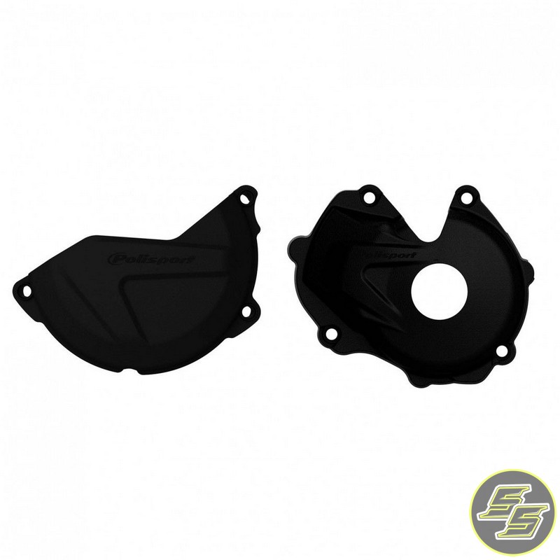 Polisport Clutch & Ignition Cover Protector Kit Kawasaki KX450F '16-18 Black