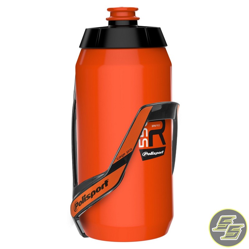 Polisport Bundle Kit: Bottle Cage Pro + Bottle 550ml Orange