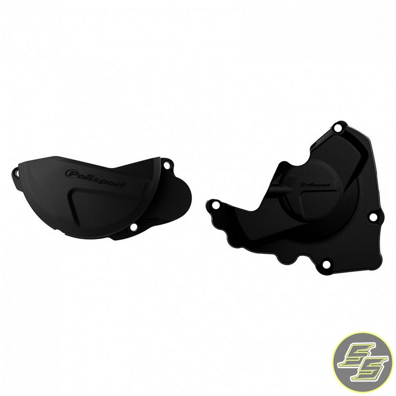 Polisport Clutch & Ignition Cover Protector Kit Honda CRF250R '13-17 Black